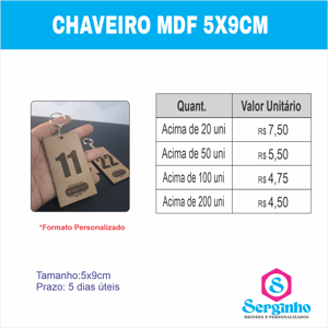 Chaveiro MDF