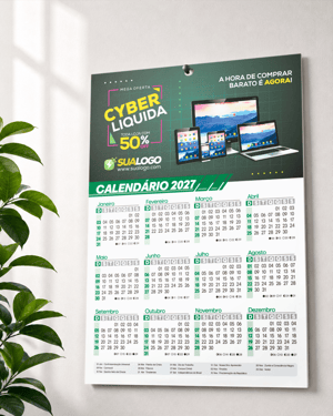 Calendário de parede com furo 19x27cm