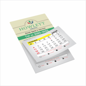 Ímã de geladeira com calendário  4x5cm   Corte reto 