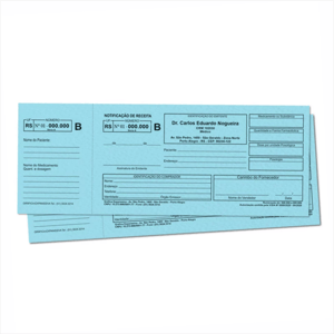 Bloco de Anotação 9,5x26cm (controle especial B) Sulfite 75g 9,5x26cm Preto e Branco  100x1 Via 1ª Via Branca