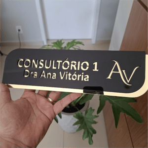Plaquinha para Porta Acrílico 30x9cm    