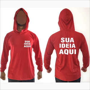 Camisa Manga Longa C/ Capuz Algodão    estampa grande 
