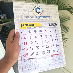 Calendário de parede com furo E BLOCO  24,5x35cm    