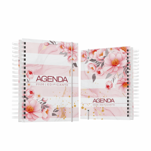 Agenda Floral Edificante Capa dura 15x21cm  Laminação fosca  