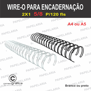 WIRE-O PARA ENCADERNAÇÃO 5/8  A4 5/8  P/120 fls A4    