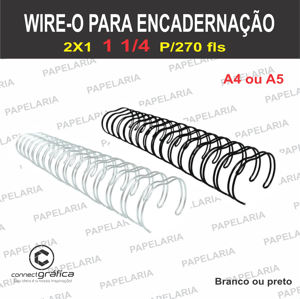 WIRE-O PARA ENCADERNAÇÃO 1 1/4 A4 1 1/4  P/270 fls A4    
