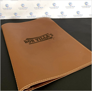 Porta Cardápio Couro Sintético 18,5x25cm  Gravação a laser  