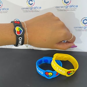 Pulseira Autismo m Infantil Silicone 19x2cm    