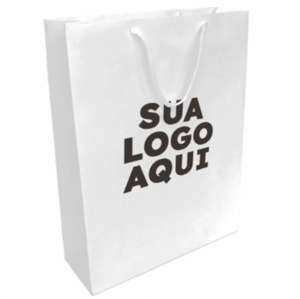 Sacola de papel Papel AP 240g PP 14x8x14cm Branca, preta ou kraft   