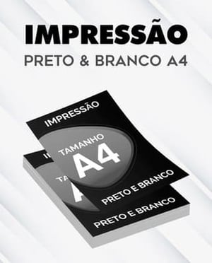 Impressão Inkjet| Formato A4  | Preto e Branco |Frente e Verso Papel: Sulfite 75g | A4 (21 x 29,7 cm) | Preto e Branco |   | Somente Frente e Verso