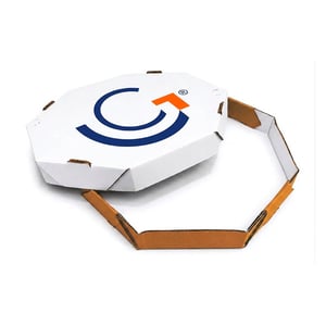 Caixa Pizza Branca Oitavada Personalizada