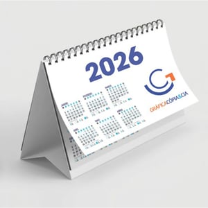 CALENDÁRIO DE MESA COM PÁGINAS Couchê 300g 14x10 4x4 (Capa e Contra Capa) Brilho  