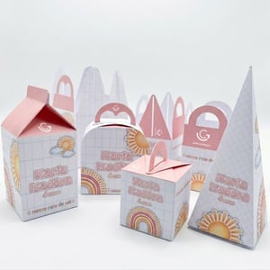 Kit Decoração de Aniversário 25 caixinhas personalizadas Couchê 250g  4x0 (Somente Frente) Laminação Brilho Corte e Vinco Dupla Face