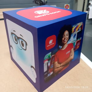 Caixa 40x40cm MDF 3mm 40x40cm  Vinil Adesivo 010 Corte Aplicação e Cola 
