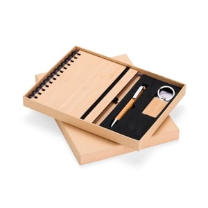 Kit executivo 3 Peças Personalizado Bambu 25x19cm   Metálico 