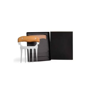 Garfo Com 5 Dentes Em Madeira Madeira / Inox 11,5x14,5 cm    