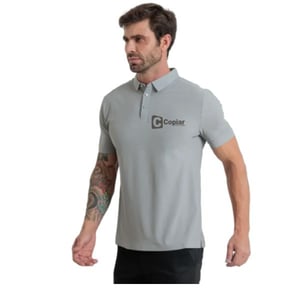 Camisa Polo Masculina Dry Fit Tech Personalizada (CINZA)