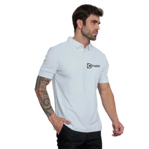 Camisa Polo Masculina Dry Fit Tech Personalizada (BRANCA)