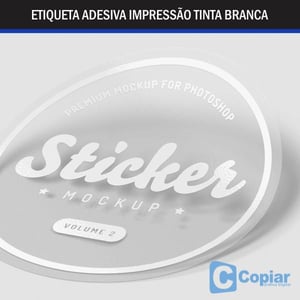 Adesivo jateado com recorte uv (com tinta branca)   5 cores   
