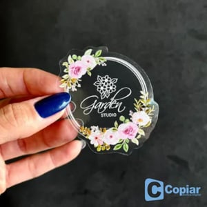 Adesivo transparente uv com recorte (com tinta branca)   5 cores   
