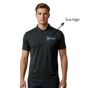 Camisa Polo Masculina Dry Fit Tech Personalizada (CINZA)