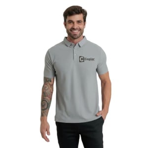 Camisa Polo Masculina Dry Fit Tech Personalizada (CINZA)