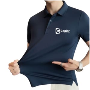 Camisa Polo Masculina Dry Fit Tech Personalizada (AZUL MARINHO) Material principal: Poliamida  Cinza  impressão DTF 
