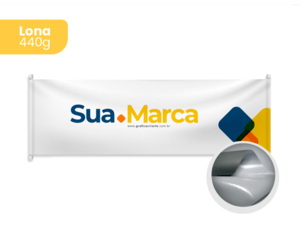 Faixa em lona 90x120cm Lona 440g Brilho 90x120cm 4x0 Brilho Madeira e Ilhós nas 4 pontas 