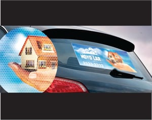 Adesivo Perfurado Perfurado  4x0 Brilho Sem acabamento Permite a visualização de dentro para fora. Ideal para vidro traseiro de carro.