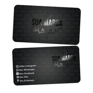 Cartão de visita - MODELO 4 Couchê 300g 9x5cm 4x4 Laminação Fosca e Verniz Localizado F/V 4 Cantos Arredondados 
