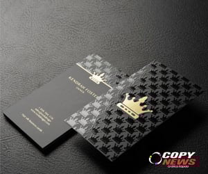 Cartão de visita - MODELO 3 Couchê 300g 9x5cm 4x4 Laminação Fosca e Verniz Localizado F/V Corte Reto 