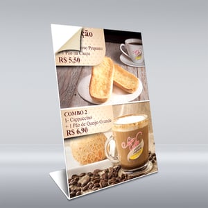 Display de Balcão PVC 20X30 PVC 2MM 20x30 cm 4x0 Adesivo Fosco  