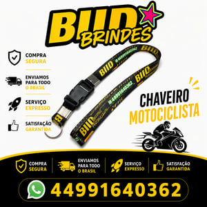 Cordão Chaveiro Motociclista POLIÉSTER 40x2cm 4x4 cores  COM ENGATE RAPIDO PEDIDO MINIMO 20 UNIDADES