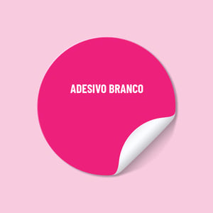 _Adesivo Redondo 10x10 cm - Branco Adesivo Vinil Branco 10x10 cm Impressão UV  Meio corte Material entregue em folhas
