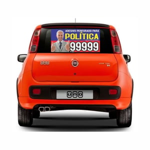 Adesivo Perfurado Personalizado Eleições