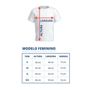Camiseta Algodão Feminina Personalizada – Estampa 1 Lado (DTG)
