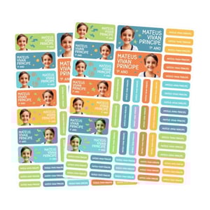 Cartelão de Etiqueta Escolar adesivas