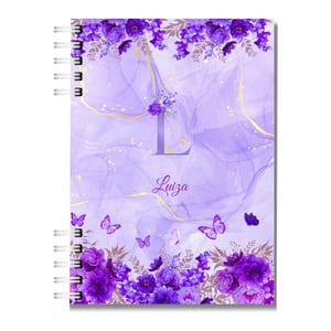 Agenda Planner 2026 Personalizada Com Seu Nome com flores e borboleta