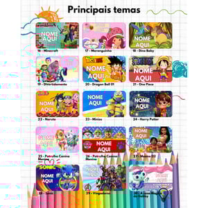 Kit Grande etiquetas escolares - 100 Etiquetas