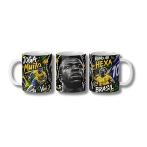 Caneca Brasil Rumo ao Hexa - Vini Junior