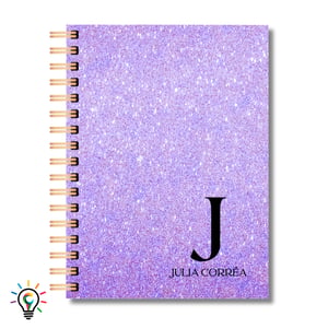 Agenda 2027 Personalizada Nome Alfabeto com Laminação Glitter