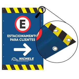 Banner Lona 440g Personalizado - Por M² Lona 440g Venda por M² 4x0 Sem revestimento A Escolha Bastão e Corda