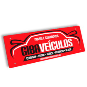 Placa de PVC - Cobre Placa Carro PVC 0,5mm Branco 40x13cm 4x0 Colorido Frente Sem Verniz Para Carro Cantos arredondados e 4 furos