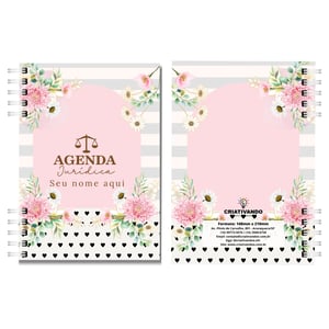 Agenda Jurídica 2026 Personalizada Advogado Escritório Capa dura 148 x 210 mm (A5) 4x0  A escolha Wire-o | 204 folhas