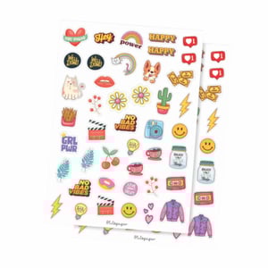 Cartela Adesivo Couchê 90g A4 - Impressão e Recorte Adesivo Couchê 90g Brilho A4 - 29,7x21cm 4x0 A Escolher Recorte Eletrônico 