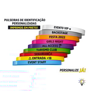 Pulseira de Identificação Impressão em Preto PVC Soft 25x2cm 1x0 - Impressão em Preto  Sem Acabamento 