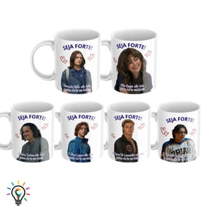 Caneca Off Campus Meme Seja Forte Personalizada 325ml Ceramica 325ml Colorida verniz Sublimatico 