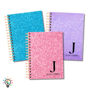 Agenda 2027 Personalizada Nome Alfabeto com Laminação Glitter