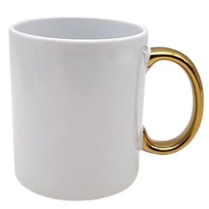 Caneca para Sublimação com alça Dourada      