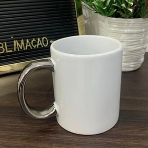 Caneca para Sublimação com alça Prata      